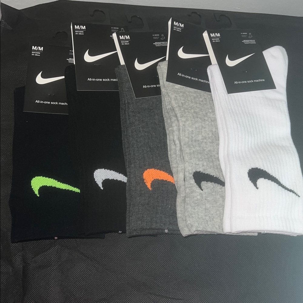 Nike Men's Crew Socks Pack - Black, Gray, White with Accent Logos